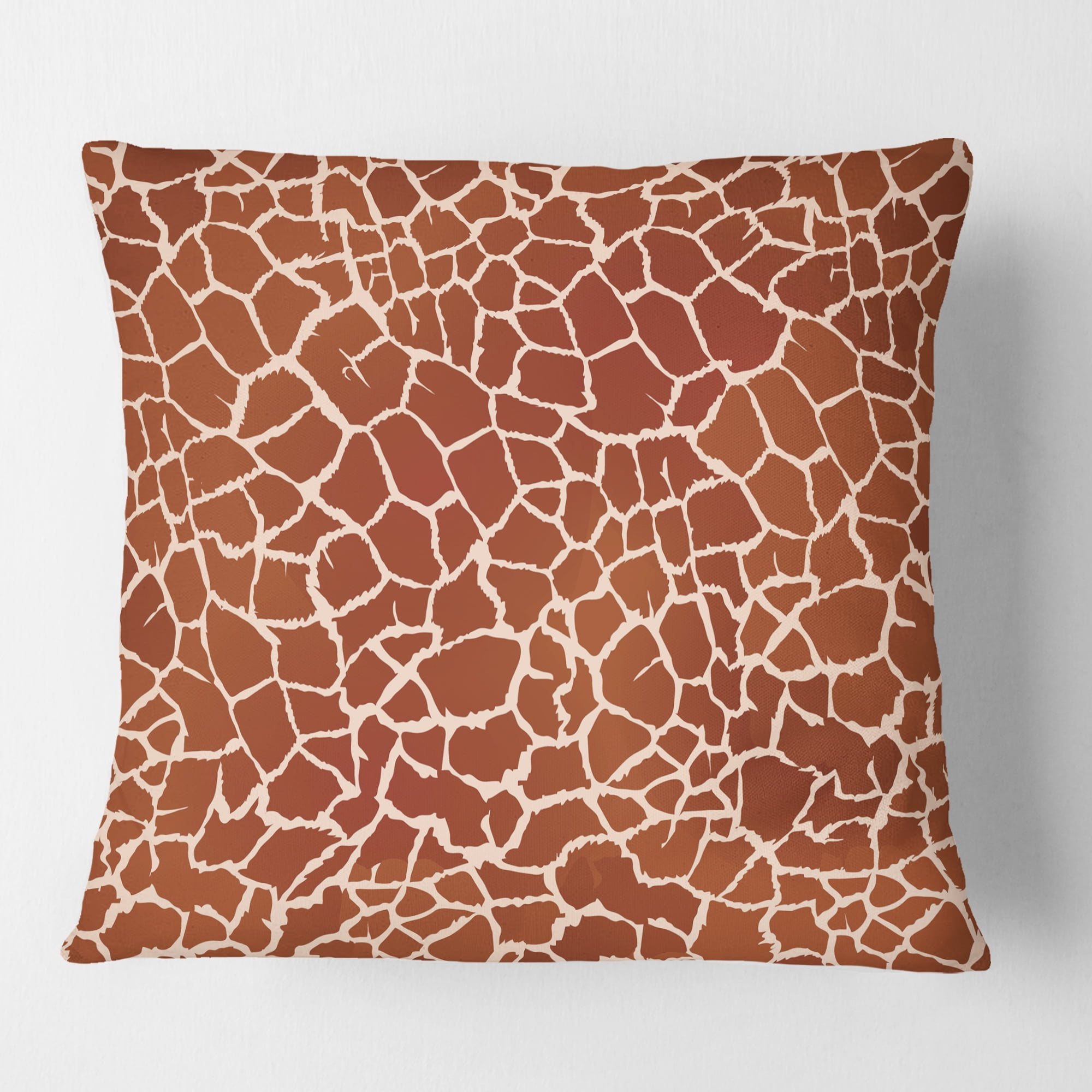 Designart Leopard Fur Safari I' Mid-Century Modern Throw Pillow - 16x16