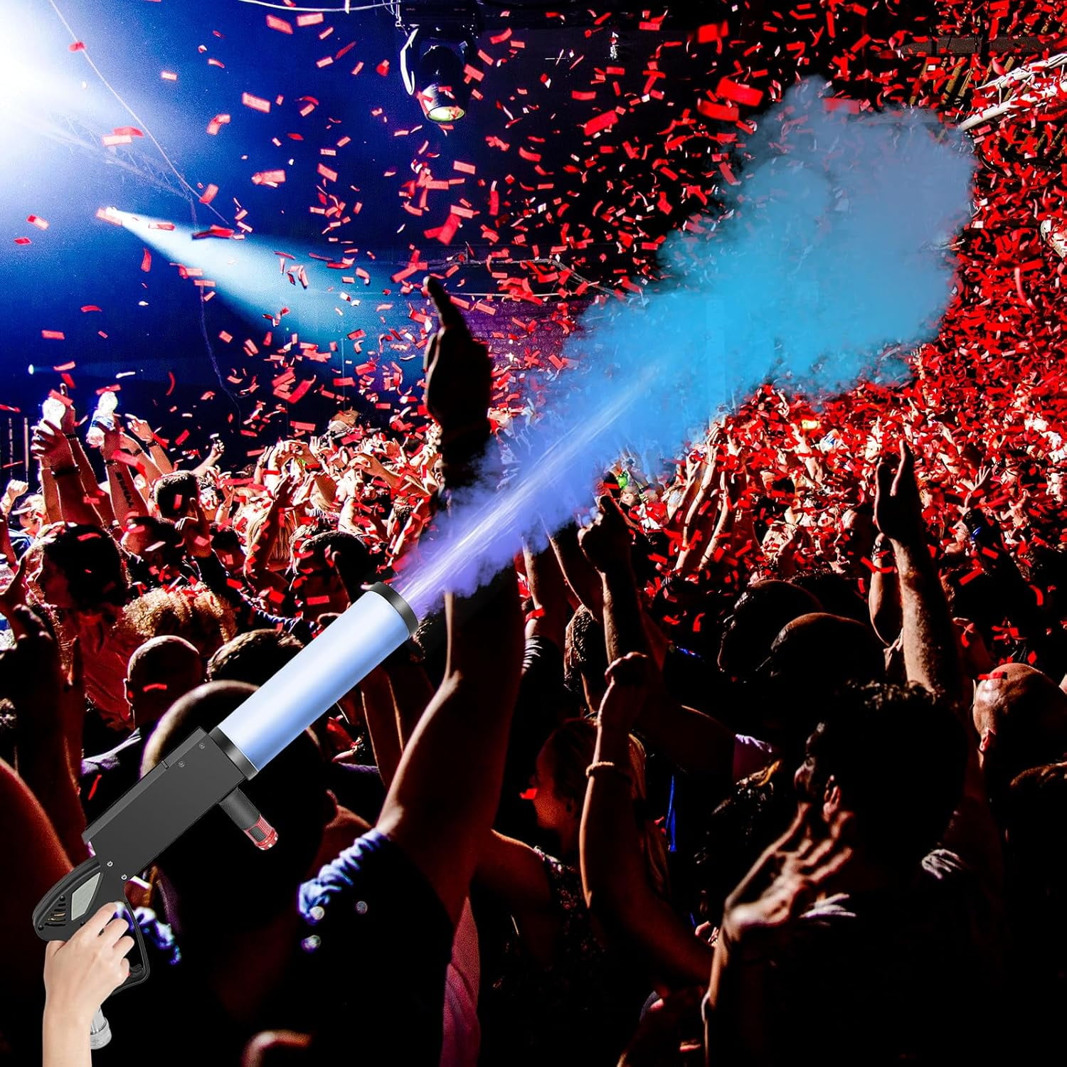 Miumaeov Handheld CO2 Fog Machine, Portable Dry Ice Fog Machine with RGB Lights, for DJ Stage, Parties, Celebrations, Weddings
