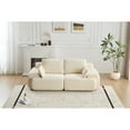 thumbnail image 5 of SOULART 84.25" Cloud Couch, Beige Modern Modular Loveseat Sofa with Memory Foam & Corduroy Fabric, Pet-Friendly, No Assembly Required, 5 of 9