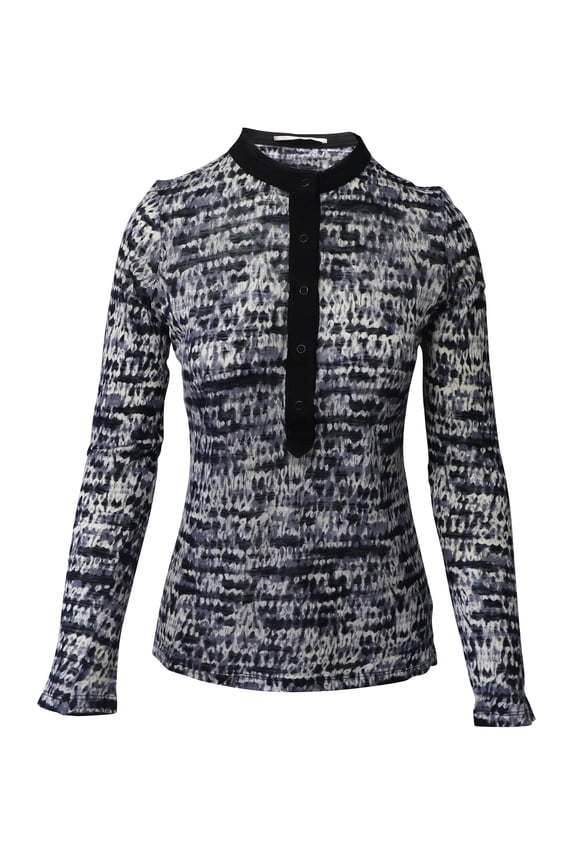 Pre-Owned Proenza Schouler Long Sleeve Printed Blouse in Multicolor Cotton