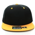 thumbnail image 3 of D&I. Plain Adjustable Snapback Hats Caps Flat Bill Visor - Black Yellow, 3 of 5