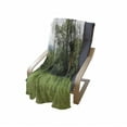 thumbnail image 4 of Outhouse Soft Flannel Fleece Throw Blanket, Wooden Little Hut Barn Shed Cottage in Nature Forest Image, Cozy Plush for Indoor and Outdoor Use, 70" x 90", Green Brown Forest Green, by Ambesonne, 4 of 6