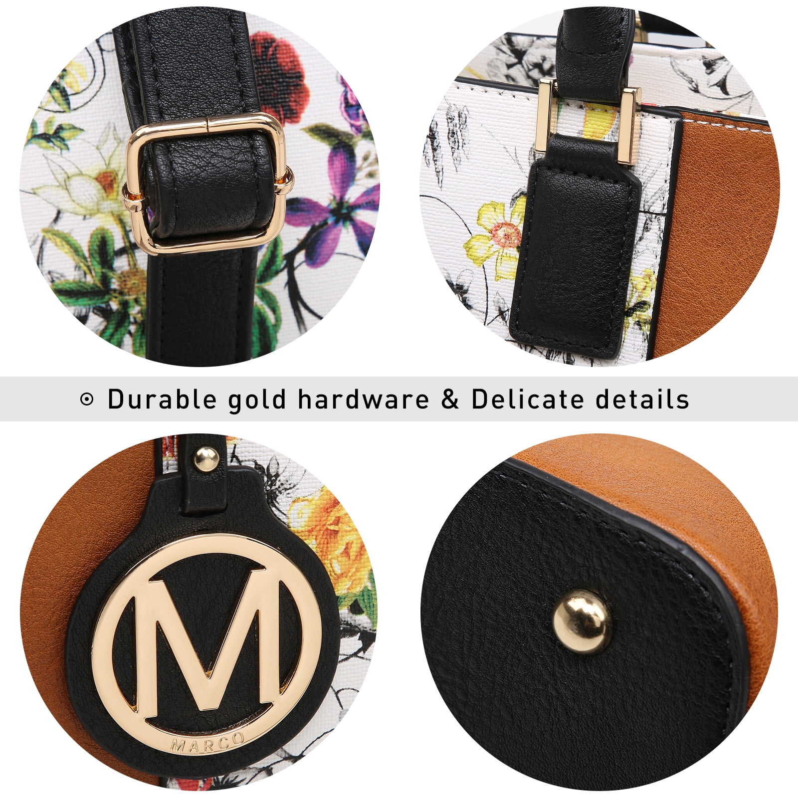 MKP Women Two Tone Handbags Fashion Shoulder Bag Work Tote Satchel Purses 2pcs Set