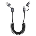 thumbnail image 1 of Cable de Datos Retráctil con Resorte para Coche de 100 W, 2 en 2, Compatible con para Tipo-C y para 6A, Cable de Carga Rápida 4 en 1., 1 of 7
