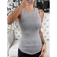 thumbnail image 6 of Women Solid Round Neck Ribbed Tank Top Camisole Women Summer Basic Elastic Tank Top O Neck Solid Tank Top, 6 of 6
