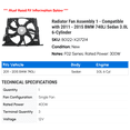 thumbnail image 2 of Radiator Fan Assembly 1 - Compatible with 2011 - 2015 BMW 740Li Sedan 3.0L 6-Cylinder - Autopart Premium, 2 of 2