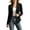 Black, variant on Women’s Short Faux Suede Jacket Tailored Fit Notch Lapel Button Closure Structured Coat Khaki XL
