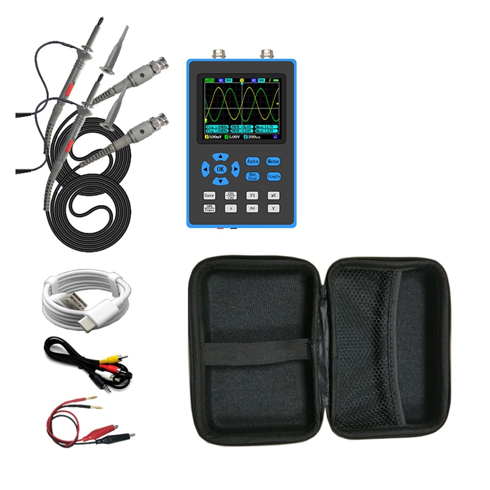 DSO2512G 120M Bandwidth Dual Channel Oscilloscope 2.8 Inch Display 10mV Minimum Vertical Spectrum Analysis Sine Wave ,Professional Designed
