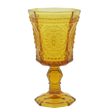 10 Strawberry Street Vatican Amber 8 oz Goblets, Set of 6