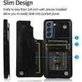 thumbnail image 2 of for Samsung Galaxy S21 FE (Not S21) Wallet Case with Card Holder, Minimalist Luxury PU Leather Magnetic Closure Kickstand Slim Hard Protective Case Cover for Samsung Galaxy S21 FE Black-SK, 2 of 16