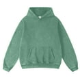 thumbnail image 5 of Resicozy Acid Wash Hoodie Crewneck Sweatshirt for Mens Pullover Oversized Men's Fashion Hoodies Sweatshirts Vintage Tops Green L, 5 of 6