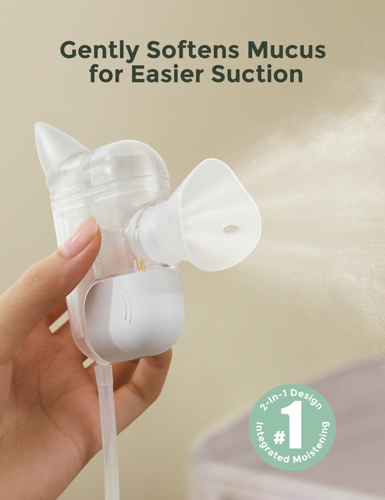 Momcozy BreezyClear Pro™ Nasal Aspirator for Baby, Hospital-Grade 75 kPa, 9 Adjustable Suction Levels, with Light & Music