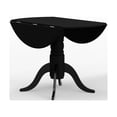 thumbnail image 6 of 5-PC - 42" Round Double Drop-Leaf Dining Table + X-Back Dining Chairs Dining Set in Black, 6 of 10