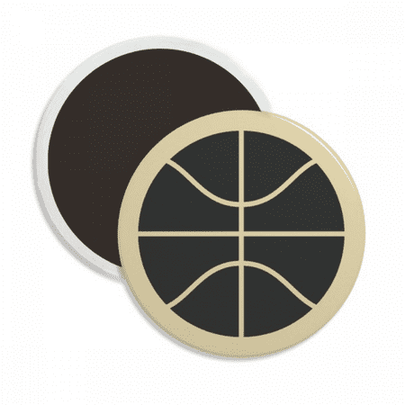 

Basketball Sport Simple Geometry Pattern Round Ceracs Fridge Magnet Keepsake Decoration