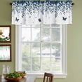thumbnail image 4 of Blue Spring Botanical Valances for Windows, Decorative Rod Pocket Window Valance Curtains, Weeping Eucalyptus Butterfly Short Curtain Drapes for Kitchen/Bathroom/Living Room, 2 Panels, 54" W x 18" L, 4 of 8