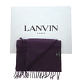 thumbnail image 3 of Lanvin Soft Luxurious 100% Wool Purple Fringe Scarf for Mens, 3 of 4