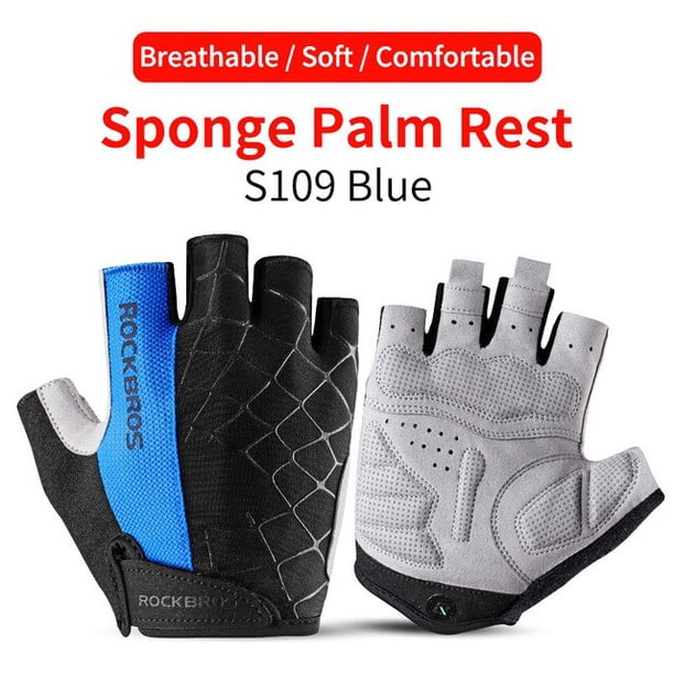ROCKBROS-guantes cortos para bicicleta, transpirables, a prueba de golpes, de medio dedo, para verano Fivean Guantes deportivos