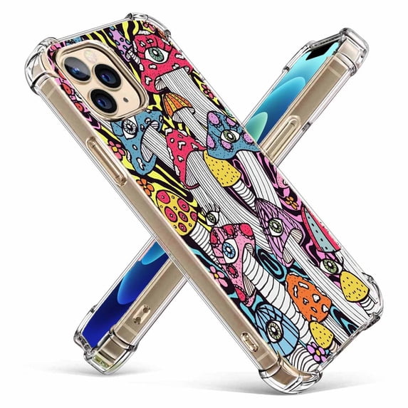 Trippy Mushroom Eyes Case for iPhone 12 Pro,Aesthetic Art Design Pattern Soft TPU Bumper Case Cover