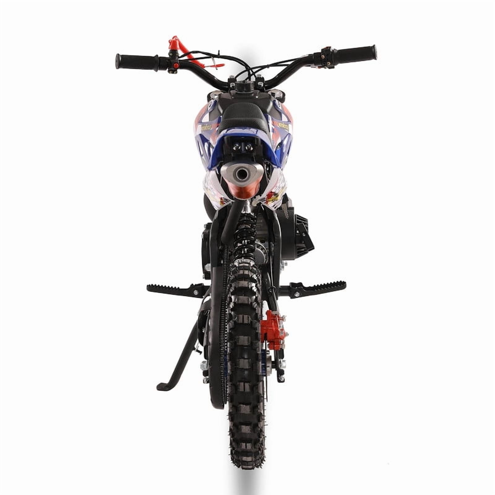 49cc Kid Dirt Bike,2-Stroke Gas Power Motocross Bike for Kids with Off-Rode Tire, Pocket Rocket Bike with Front Rear Disc Brakes, Off Road Mini Motorcycle, Racing Max Speed 40KM/H