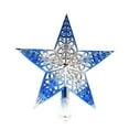 thumbnail image 2 of 8 Inches Christmas Star Tree Topper Three Hollow Christmas Tree Decoration Tree Star Five Pointed Star Home Decoration Christmas Party Star Decoration Silver Blue, 2 of 8