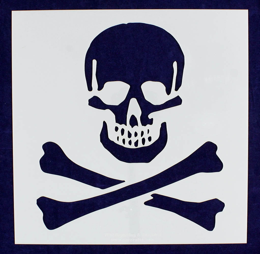 Large Skull & Bones Stencil 14 Mil 16" x 16" Painting /Crafts