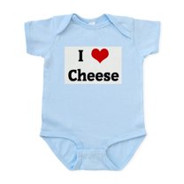 CafePress - I Love Cheese Infant Bodysuit - Baby Light Bodysuit, Size Newborn - 24 Months
