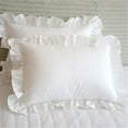 thumbnail image 2 of 2X 100% Cotton Ruffle Pillowcase Ruffled Pillow Cover White Pillow Case, 2 of 4