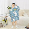 thumbnail image 6 of FORMRS Wearable Blanket Hoodie with Sleeves for Kids Cozy Flannel Sweatshirt, Cartoon Easter Bunnies, 6 of 7