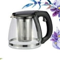 thumbnail image 2 of Shisuyan 1100ML Household Glass Teapot Heat Resistant Glass Teapot Borosilicate Teapot with Stainless Steel Infuser Tea Maker Set(Black）, 2 of 8
