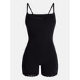 thumbnail image 5 of No Boundaries Fit Stretch Lace Trim Scoop Neck Romper, Women's XS-XXXL, 5 of 5