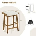 thumbnail image 3 of Gymax Set of 4 Saddle Bar Stools 25.5'' Counter Height Dining Stools w/ Seaweed Woven Seat, 3 of 10