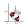 thumbnail image 2 of 925 Sterling Silver Solid Polished Enameled Red Bikini Top Charm 15x12mm Wide Pendant Necklace for Women, 2 of 2
