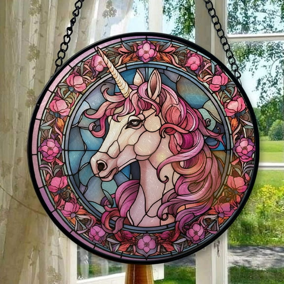 Stained Glass Window Hanging Unicorn, Christmas Ornament Gift, Mother’s Day Keepsake, Valentine’s Day Decor, Festival Gift Ornament, Keepsake 2025