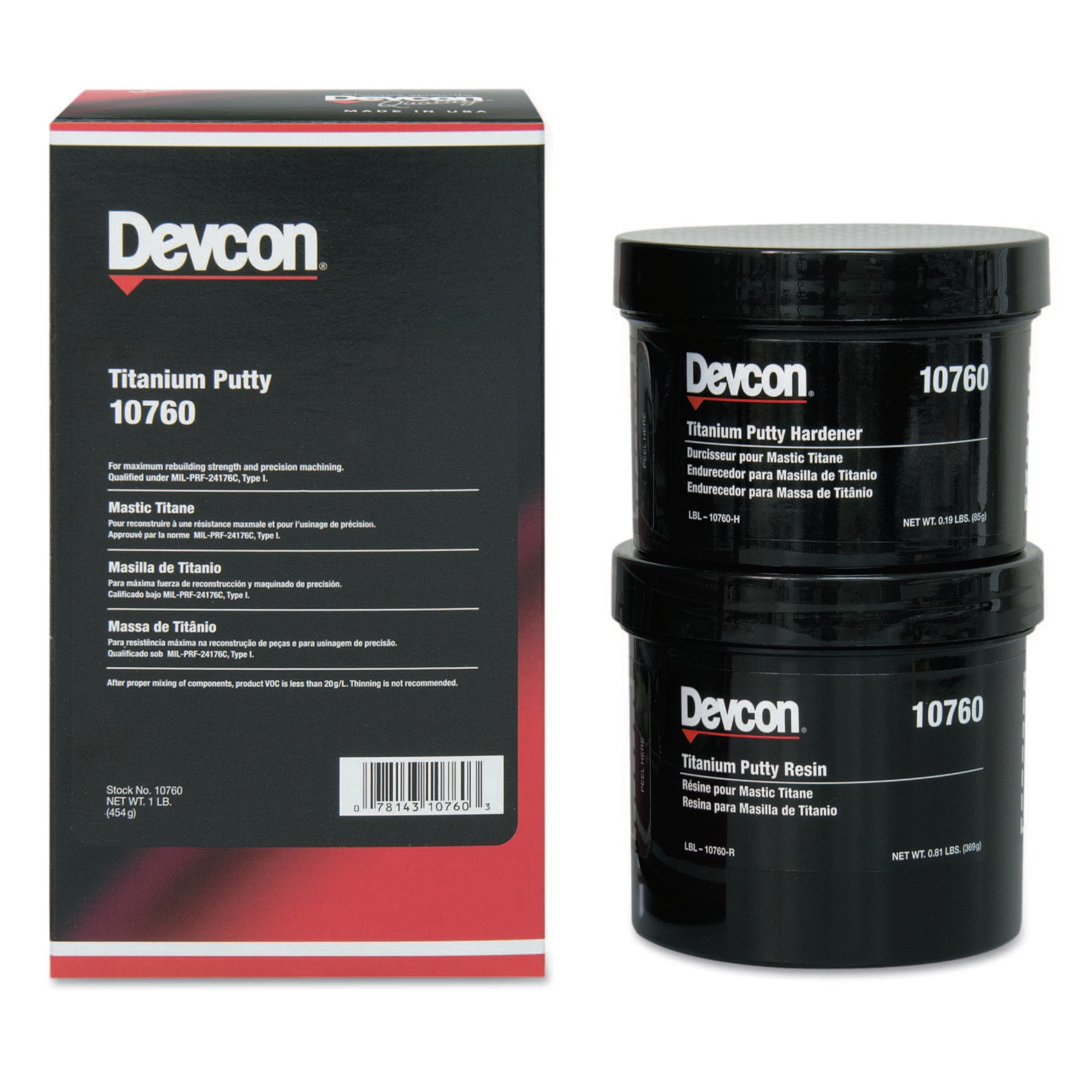 Devcon Titanium Putty, 1 lb Can