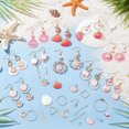 thumbnail image 4 of 1 Box 10 Pairs Ocean Dangle Earring Making Kit Shells Flat Charms Natural Seashell Charm Summer Pink Sea Shells Charms Flat Shell Beads for Jewelry Making Kits Women Adults DIY Supplies diy, 4 of 6