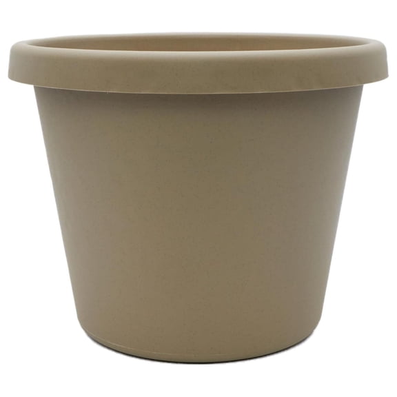20 Inch Round Prima Planter - Large Plastic Plant Pot with Rolled Rim for Indoor Outdoor Plants Flowers , Sandstone 20" Pack of 1
