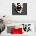 thumbnail image 4 of Nawypu  Abstract Sketch Red Lips Kiss Canvas Wall Decor Art Lover Painting Black White and Gray Love Picture Romantic Home Decoration for Bedroom, Small Size (Ready to Hang), 4 of 4