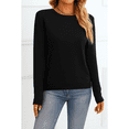 thumbnail image 4 of SOMER Women's Sweater Long Sleeve Pullover Crewneck Sweater Soft Lightweight Knit Tops 2025 Black, 4 of 6