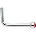 thumbnail image 2 of Body Candy Stainless Steel 1.57mm Red Accent Micro L Shape Nose Ring 20 Gauge, 2 of 7