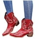 thumbnail image 2 of NECHOLOGY Botas Mujer Adulto Femenino Zapatos Botines mujer Zapatos cortos puntiagudos sin cordones, botines Retro, tacones bordados, botas de mujer para mujer (Wine, 6), 2 of 4
