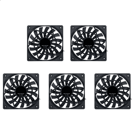 5X Mute 120mm 12cm PWM Cooling Fan Slim 12mm,New 120X120X12mm DC 12V 0.25A 1400RPM Computer PC Case Chassis Cooler Quiet