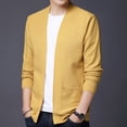 thumbnail image 5 of Fgnfyis Mens Jackets Autumn Fashion Leisure Solid Thin Pocket Cardigan Sweater Baseball Jacket Mens Coat Yellow XXXL, 5 of 6