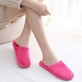 thumbnail image 3 of Mightlink 1 Pair Candy Color Anti-skid Soft Outsole Round Toe Plush Slippers Women Winter Slip-on Fluffy Flat House Shoes, 3 of 7