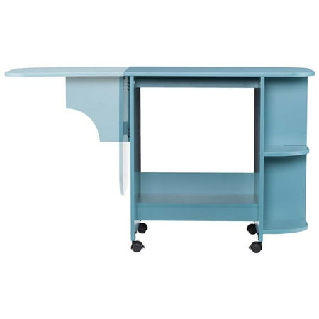 Bowery Hill Mobile Sewing And Craft Table In Turquoise Walmart