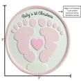 thumbnail image 6 of Personalized Baby’s First Christmas Ornament 2024 – Newborn Baby Girl First Christmas Pink Footprint, 6 of 10