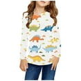 thumbnail image 2 of Odeerbi Kids Boys Girls Long Sleeve Shirt Fall Winter Dinosaur Base Layer Undershirt Cute Print Shirts Crewneck Tops Dressy Casual Blouses Kids Clothes Beige, 2 of 5
