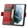 thumbnail image 5 of Case for Samsung Galaxy S21 FE 5G Cover Leather Wallet Folio Case Book Design Flip Magnetic Closure - Red, 5 of 5