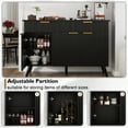 thumbnail image 4 of Yeahumalia Fluted Storage Cabinet Sideboard Buffet with 3 Doors and 2 Drawers, Black, 4 of 8