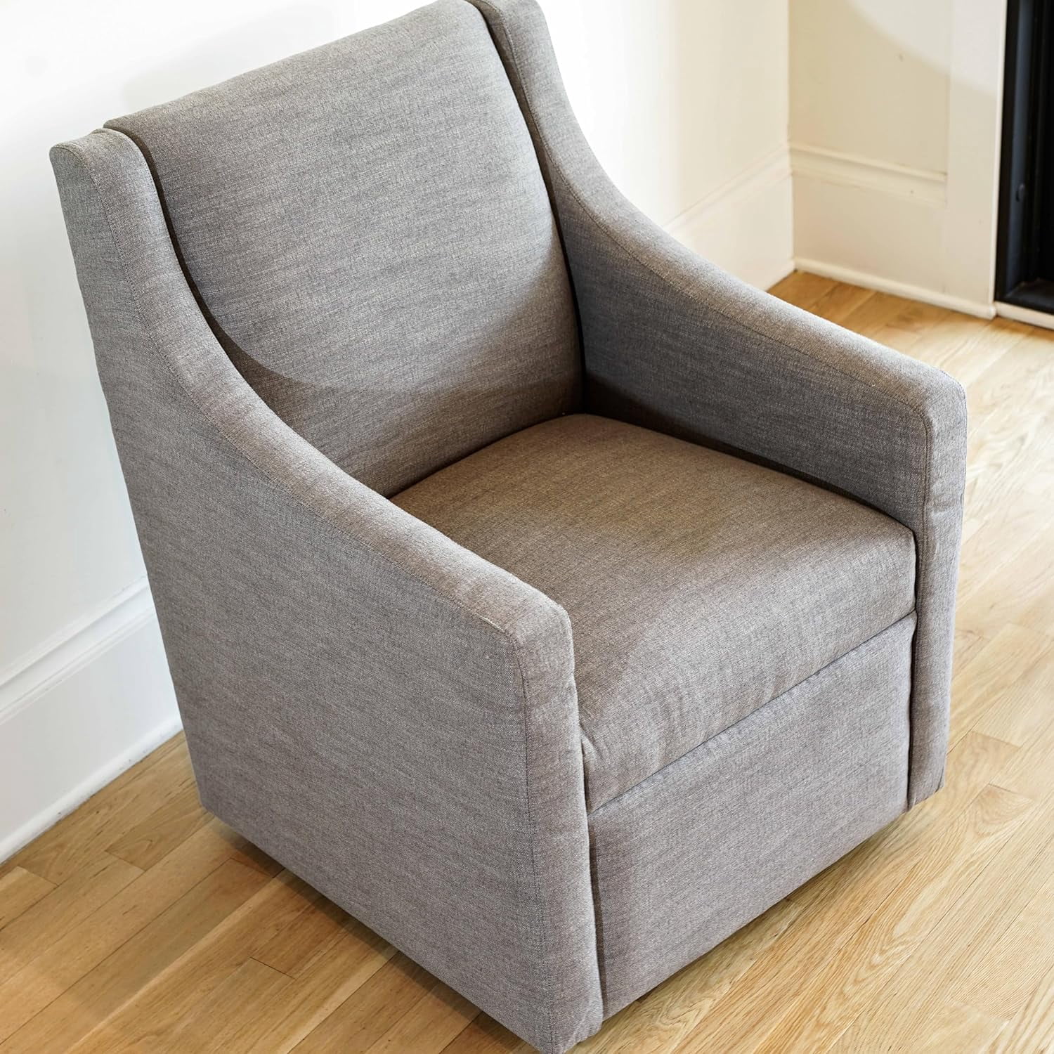 Kansas Swivel Accent Chair, Keten Earth