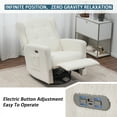 thumbnail image 3 of Power Swivel Rocking Recliner Chair, Electric Rocker Nursery Glider Chair, USB and Type-C Ports, Upholstered Teddy Fabric Reclining Single Sofa Chair for Living Room (Teddy Beige), 3 of 8